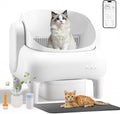 White open-top self-cleaning smart cat litter box