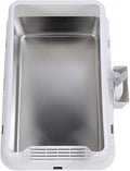 Spacious Stainless Steel Cat Litter Box, White