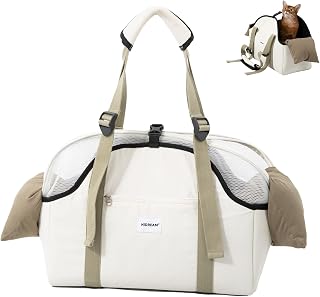 Pet Shoulder Carrier Bag with Detachable Mesh Dome and Side Windows, for Pets Up to 7kg/15lbs