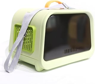 Portable Cat Carrier with Window, Tear-Resistant, Green, Normal Strap