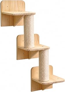 Wall-Mounted Wooden Cat Climbing Structure, Space-Saving, Style C