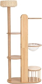 Multi-Level Wood Cat Tree Tower, 70.8 Inch Tall