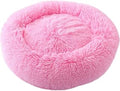 Round Plush Pet Bed, Black