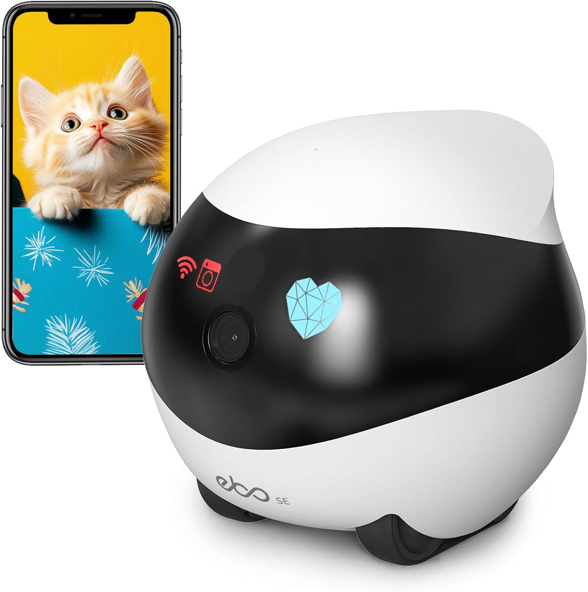 Small mobile robot pet camera with 1080P lens and two-way talk