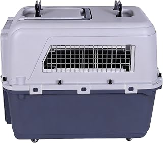 Large Dog Crate Pet Carrier with Lightweight Plastic Shell