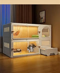 Large Indoor Cat Cage with Transparent Door and Litter Box, 70x45x105 cm