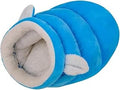 Self-Warming Hooded Plush Pet Cave Bed