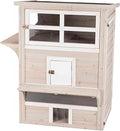 Trixie Outdoor Cat House, Weatherproof 3-Story Wooden Condo, Attachable Catio Enclosure, Gray