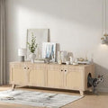 FONTOI Rattan Cat Litter Box Enclosure with Decorated Doors, Two Entrances and Non-Slip Feet, for Two Cats