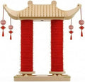 Cat Scratcher Pole with Sisal Post and Dangle Toys, Wood Base, 39x29x55 cm, Style 2