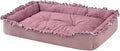 Cat Nest Bed, Plaid Pattern, Ruffled Trim, Raised Sides, Size L