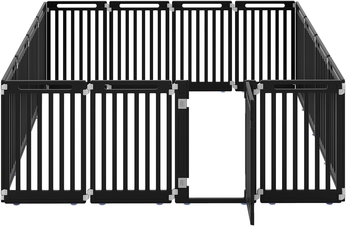 White 16-panel plastic puppy playpen with lockable door – view 3