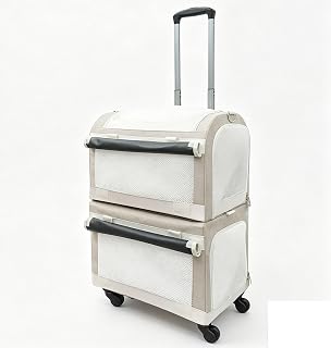 Large Double-Decker Pet Trolley Case Rolling Cat Carrier
