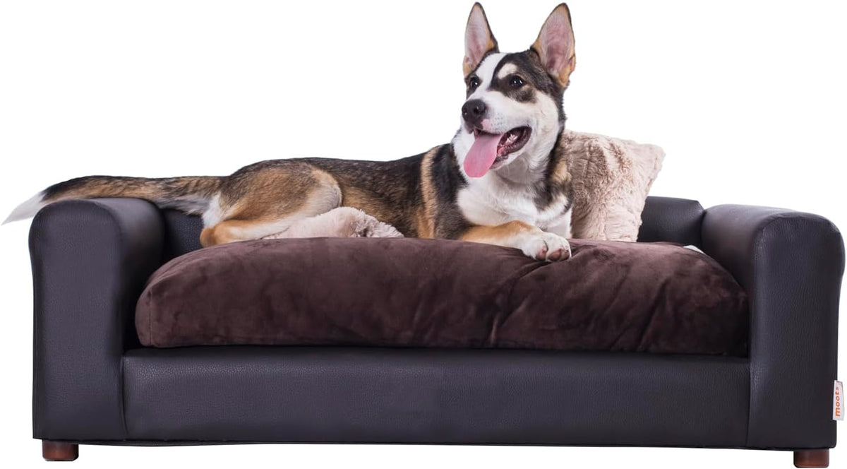 Black charcoal leatherette pet sofa – view 3