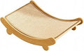 Wooden Scratch Pad Couch, Shedding-Resistant Woven Surface, Curved Cat Scratcher Lounge, Sturdy, Sisal Lounger U, Size L