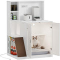 Hidden cat litter box enclosure cabinet with built-in power station