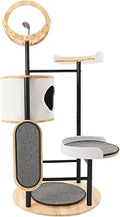 66-Inch Corner Cat Tree Tower, Heavy-Duty Multi-Level Activity Center