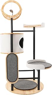 66" Multi-Level Corner Cat Tree with Scratching Posts for Indoor Cats