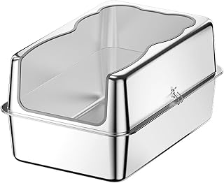 Extra Large Metal Cat Litter Tray, High-Sided, Top Entry, Anti-Urine Leakage