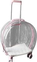 Cat Trolley Case with Wheels, Transparent PC, 45x25x50 cm