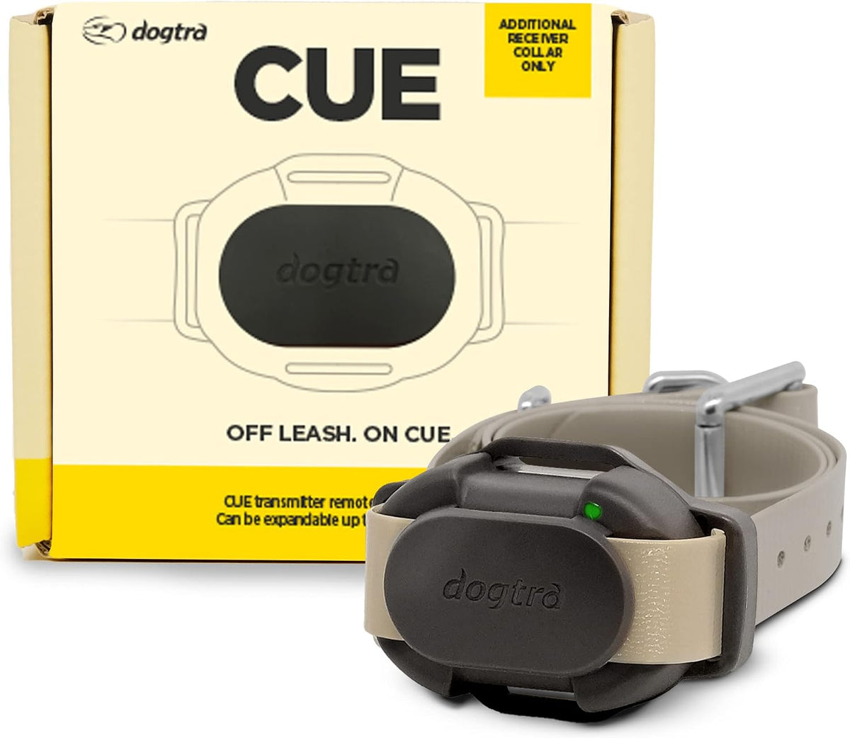Grey remote dog training collar with handheld transmitter – view 2