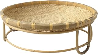 Handwoven Wicker Basket Bed with Raised Base for Small Dogs, 49cm