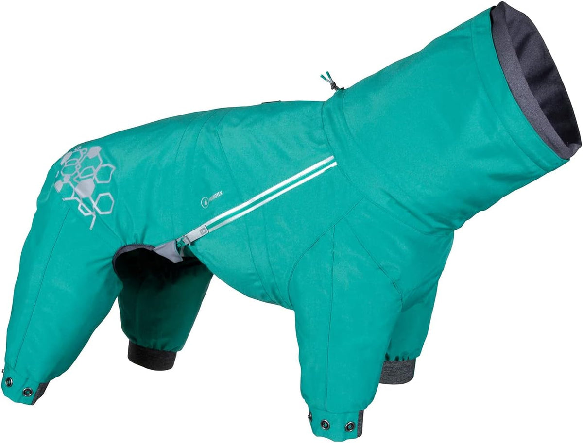 Dark raven full-body dog rain overall with leg coverage – view 2