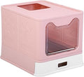 Foldable Stainless Steel Cat Litter Box, Pink