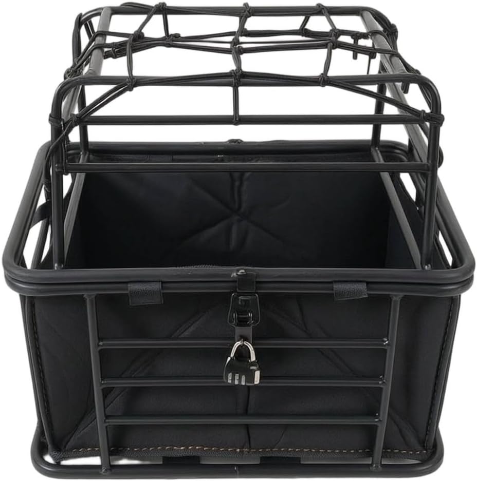 Extra large metal bike pet carrier basket with lid and liner bag