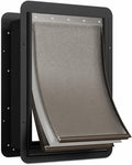 Black XL insulated dog door with double flaps and steel frame – view 4