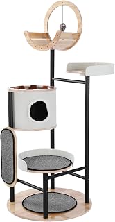 66-Inch Cat Tree with Dangling Ball Platform for Indoor Cats