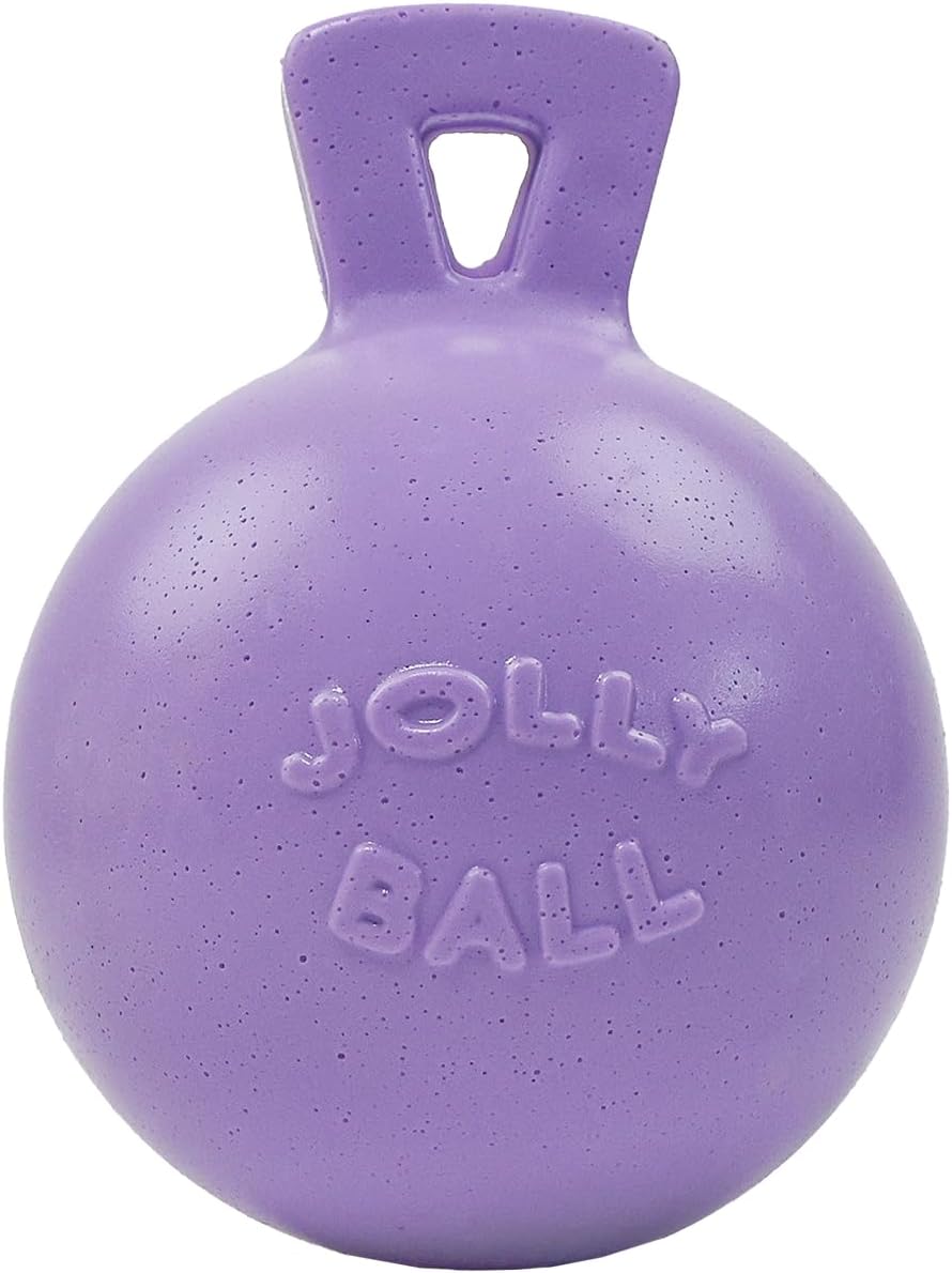 Blue 4.5 inch heavy duty ball dog toy with handle – view 3