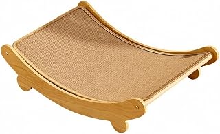 Cat Scratching Bed with Wooden Frame, Shedding-Resistant Woven Surface, Cat Scratching Lounge Bed, Jute Lounger U, Size XL