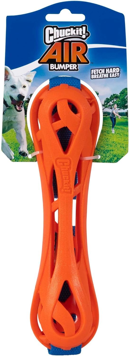 Orange football-shaped dog fetch toy – view 3