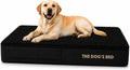Black plush large waterproof orthopedic memory foam dog bed