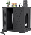 Large white wooden cabinet enclosing a self-cleaning litter box – view 2
