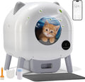 Covered self-cleaning automatic cat litter box with open front entry and app control – view 3