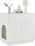 XL Cat Litter Box Enclosure Furniture with Entrance Left or Right and Two Pressure Opener Doors, Hidden Storage Cabinet