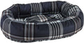 Greystone tartan oval donut dog bed with tufted cushion, medium
