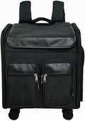 Oxford Wheeled Pet Carrier, Soft-Sided Foldable Cat Carrier with Wheels, Black