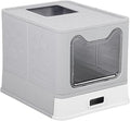 Foldable Stainless Steel Cat Litter Box, Gray