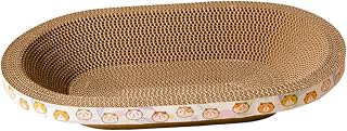 Oval Cat Scratcher Lounge Bed, Extra Large Corrugated Cardboard Scratch Pad for Furniture Protection