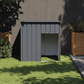 Anthracite galvanized steel outdoor dog kennel with roof