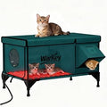 Heated Outdoor Cat House for Winter, Weatherproof and Insulated with Heating Mat, 25.6" x 16.5" x 22.5"