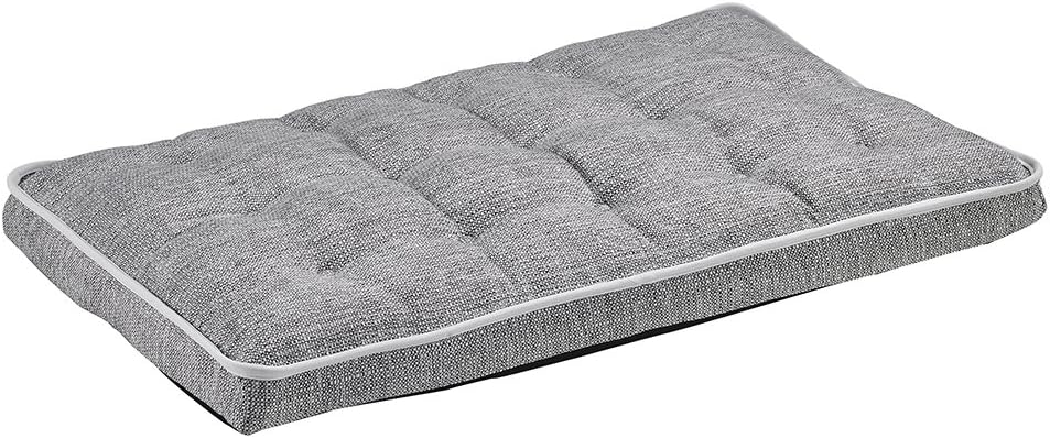 Alumina micro linen tufted crate mattress dog bed, medium