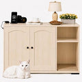 Cat Litter Box Enclosure Cabinet for Self-Cleaning Boxes, Charging and End Table