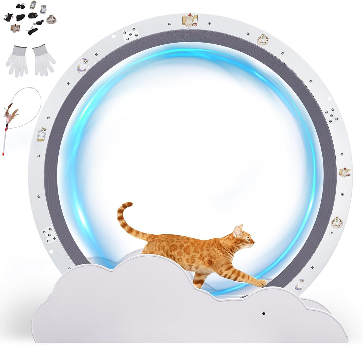 40 inch metal cat exercise wheel with carpet track and ear-shaped top – view 8