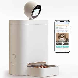 AI Smart Automatic Cat Feeder with 360 Degree Camera, 2K HD Night Vision and 2-Way Audio, 5.5L, Up to 16 Meals a Day