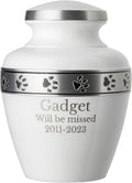 Ebony pet memorial urn with pewter band – view 3