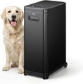 45 lb airtight pet food storage container with locking lid, wheels and scoop